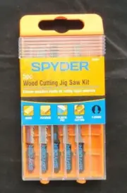 Spyder 5 Pc Wood Cutting Jig Saw Kit Chrome vanadium t shank