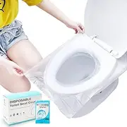 100 Pack Disposable Plastic Toilet Seat Cover Waterproof and Non Slip Individually Wrapped, for Travel, Toilet Seat Protectors for Toddler Potty Training, Pregnant Mom, Adult
