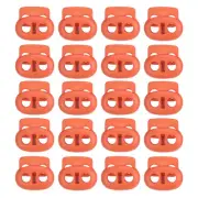 0.8x0.9" Cord Locks, 30 Pack Double Hole Spring End Toggle Stopper, Brown