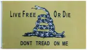 3X5 GADSDEN Live Free Or Die Don't Tread On Me Yellow 100D Woven Flag BANNER