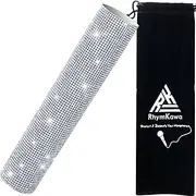 RhymKawa Silver Crystal Mic Handle Cover for Universal Wireless Microphone and SM58, BETA58, Sparkle Cordless Handheld Shining on Tours & Shows (Mic NOT Included)