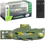 Mini Remote-Controlled Submarine Toy Remote-Controlled Camouflage Military Remote-Controlled 6-Channel Submarine Toy Model (Green)
