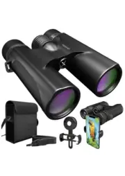 Waterproof Binoculars 10x42 For Adults. Lightweight Compact Prism BAK4. HD Bird