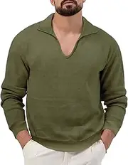 [Generic] Running Wear Autumn and Winter Casual Long Sleeve V Neck Solid Color Long Sleeve T Shirt Top Men's Short Sleeve Top