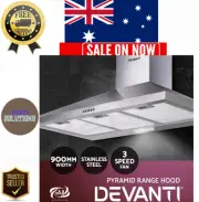 Devanti Range Hood Rangehood 900mm 90cm Kitchen Canopy Stainless Steel