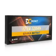 DC MONT 120Ah 12V Slimline Lithium Battery LiFePO4 Phosphate Deep Cycle Charger