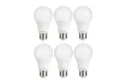6x Verbatim E27 Screw Cool White Classic A Dimmable Light Globe 8.5W 850lm 4000K