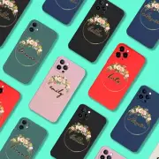 Personalised Name Flowers Silicon Case for iPhone 16 15 14 13 12 11 Pro Max XS