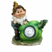 Sintechno SNF13007-2 Cute Gnome Sculpture with Green Pepper Solar Light