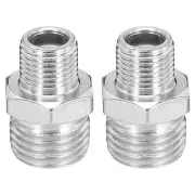 1/8 to 1/4 Air Brush Hose Adapter, 2PCS 1/8" BSP Male to 1/4" BSP Male