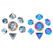 [Metallic Dice Games] MDG Mini Polyhedral Dice Set (w/ Blue No.) - Marble