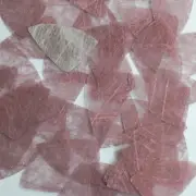Fishscale Fin Sequin 1.5" Pink Silky Fiber Strand Fabric Loose Couture Paillette