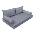 |SLIPCOVER ONLY|S2 Daybed Mattress Bolster Back Covers Contrast Trim Queen AD001