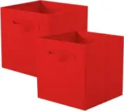 Storage Bins, Foldable Fabric Storage Cubes and Cloth Storage Organizer 2 Red