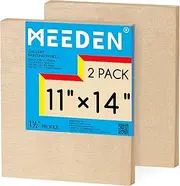 MEEDEN Unfinished Wood Canvas Board: 1-1/2" Deep 11x14” Wooden Canvas Panel Pack of 2 - Blank Cradled Wood Art Board for Painting