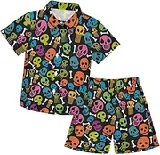 [Caihoyu] Little & Big Boy's Short Sleeve Shirt Top+shorts Suits Casual Toddler Boy Outfits Summer Clothing