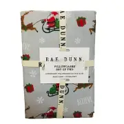 RAE DUNN Santa & Reindeer Standard Pillowcases Set of 2