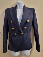 BALMAIN Wool Double Breasted Jacket Blazer - UK 8 / EU 36 - £2050