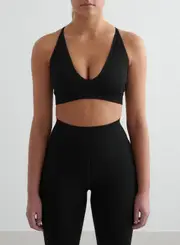 [aim'n] Black Shape Seamless Cross Back Bra