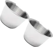 Cake Cups 2 Pcs Metal Cupcake Cups Mini Muffins Pie Ramekins Individual Pudding Molds Mini Cake Pans Stainless Steel Pudding Moulds Ice Cream Metal Bowls DIY Small Salad Bowl Sauce