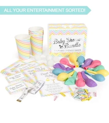 Baby Shower Bundle- 7 Fun Games ( Gender Neutral) Party Game Pack .Babyshower