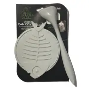Pet Food Can Cover Lid and spoon Cat Dog Pet Tin Silicone Reusable Storage Cap