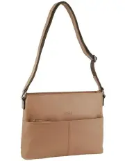 [Milleni] Nappa Leather Square Cross-Body Bag in Burro