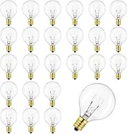 Thokono Pack of 25 G40 Replacement Bulbs G40 Globe Tungsten Light Bulbs, IP44 UL Listed, Waterproof, Warm White, Edison Style Lamps for E12 Socket 7W for Garden
