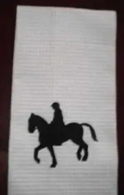 Equestrian Face Left Cotton Kitchen Towel 18" x 27" C&F Home