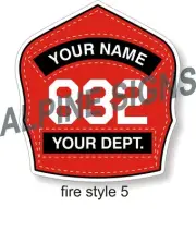 Fire Firefighter Engineer Helmet Shield sticker - Style 5 - Custom just for You!