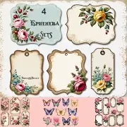 Junk Journal Supplies, Tags Set, Ephemera, Scrapbooking Die Cuts