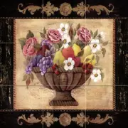 18 x 18 Basket Grape Flowers Mural Ceramic Backsplash Tile #89