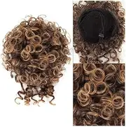 Hairpiece Messy Curly Hair Bun Extension Synthetic Tousled Updo Drawstring Ponytail Hairpiece Daily Use(1BT30)
