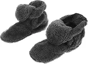 [ibasenice] 1 Pair Women's Slipper Boots Slipper Socks Warm House Slippers Foot Covering Socks Ankle Fuzzy Booties Fuzzy Slippers Grey
