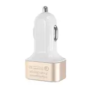42W QC3.0 3USB Ports Fast Charging Car Charger For iPhone X 8/8Plus Samsung S8 S7 CHAMPAGNEGOLD COLOR