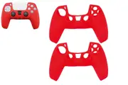 2pcs Silicone Protective Case for Sony Play Station PS5 Controller Skin Protective Case-Red