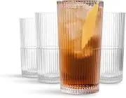 Drinique Unbreakable Edition Highball 14 oz Tritan Renew Plastic Highball Glass Clear 4-Pack