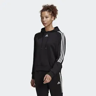 帝安諾-實體店面 ADIDAS ESSENTIALS 長袖 帽T 短版 休閒 運動 訓練 女款 黑 GL1460【APP下單享4%點數】