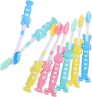 Boys Girls Boys and Girls Toothbrush Set Soft Bristles Mini Toothbrush Suction Cup for Easy Storage