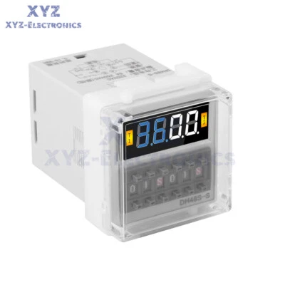 DH48S-S 0.1s-99h AC/DC12V 24V AC220V Cycle Timer Time Switch Relay with Base