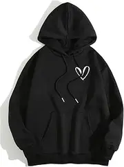[Hilinker] Womens Graphic Hoodie Drawstring Long Sleeve Sweatshirt with Pocket Pullover