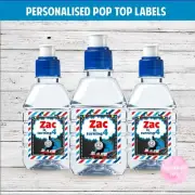 DIGITAL or PRINTED THOMAS Tank Engine Pop Top Water Bottle Label Birthday Party