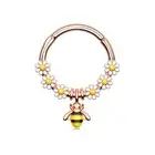 1- 16 Gauge Bumble Bee White Daisy Septum Nose Ear Lip Ring Helix Tragus C323