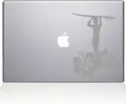 The Decal Guru Surfer Guy Decal Vinyl Sticker, 15" MacBook Pro- Silver