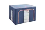 66L Cloth Storage Box Closet Organizer Storage Bags Clothes Storage Bags Wardrobe Organizer Idea Grey Blue