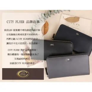 【CITY FLYER】RFID防盜刷-馬毛紋系列牛皮5卡透明窗超薄皮夾 錢包短夾男夾(咖啡色)