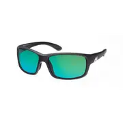 MAKO EDGE 9604 Matte Black Frame Rose HD Glass Lens Green Mirror Sunglasses