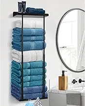 Hommtina Bathroom Towel Storage Black Towel Holder Bathroom Decor Aesthetic Towel Racks for Bathroom Bath Towel Storage for Rolled Towels Organizer