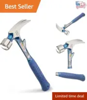 Forged 22 oz Hammer with Rip Claw Versatility and Shock Reduction Grip