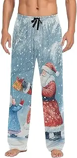 [PDZRMY] Christmas Tree Snow Pajama Pants for Men Men's Separate Bottoms, Lounge Pants with Pockets S